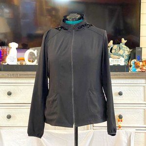 Heart and Soul Black Hooded Black Scrub Jacket Lg
